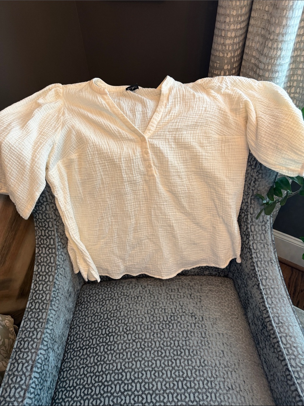 torrid Cream Gauze Henley Blouse